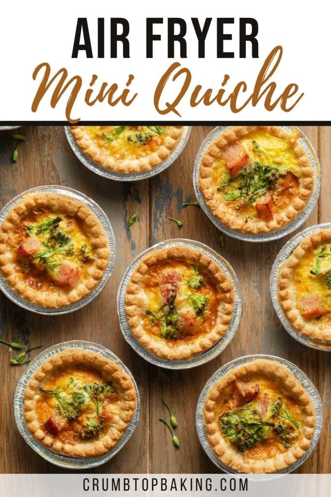 Pinterest image for air fryer mini quiche.