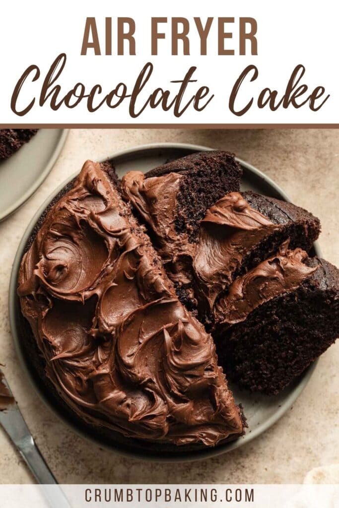 Pinterest image for air fryer cake.