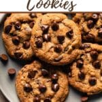 Pinterest image for air fryer chocolate chip cookies.
