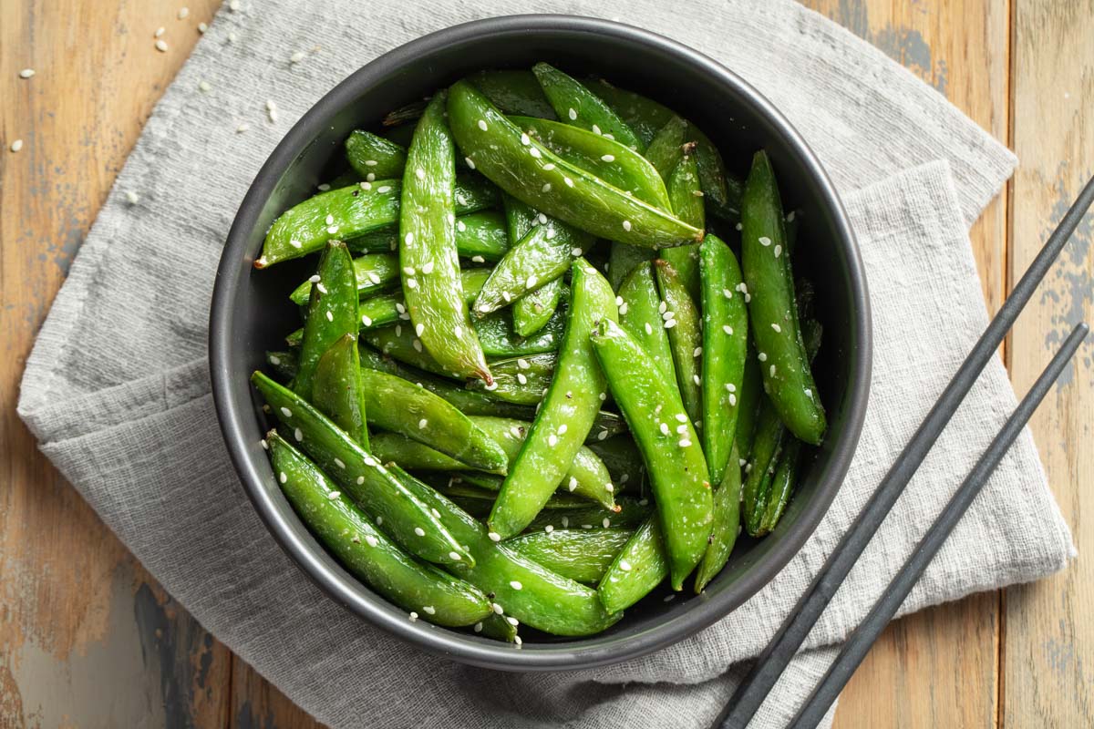 Air Fryer Snap Peas Crumb Top Baking