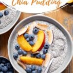 Pinterest image for oat milk chia pudding.