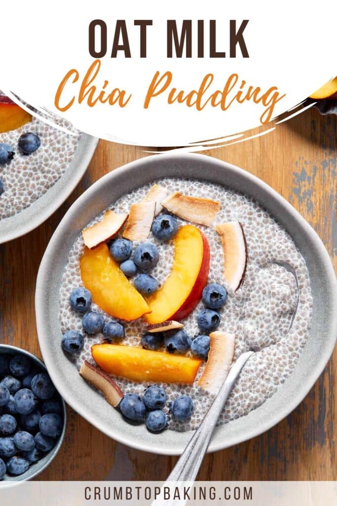 Pinterest image for oat milk chia pudding.