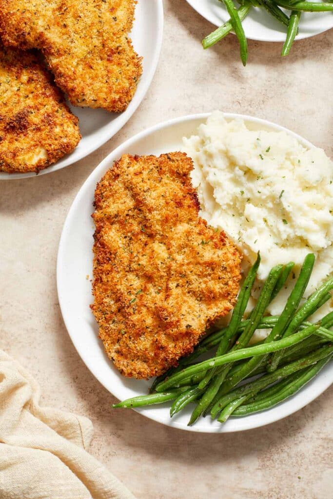 Air Fryer Chicken Schnitzel Crumb Top Baking