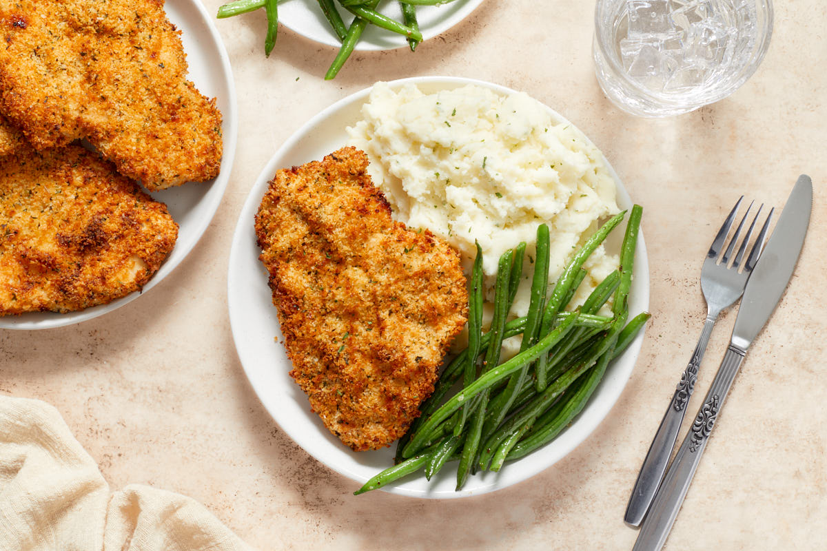 Air Fryer Chicken Schnitzel Crumb Top Baking