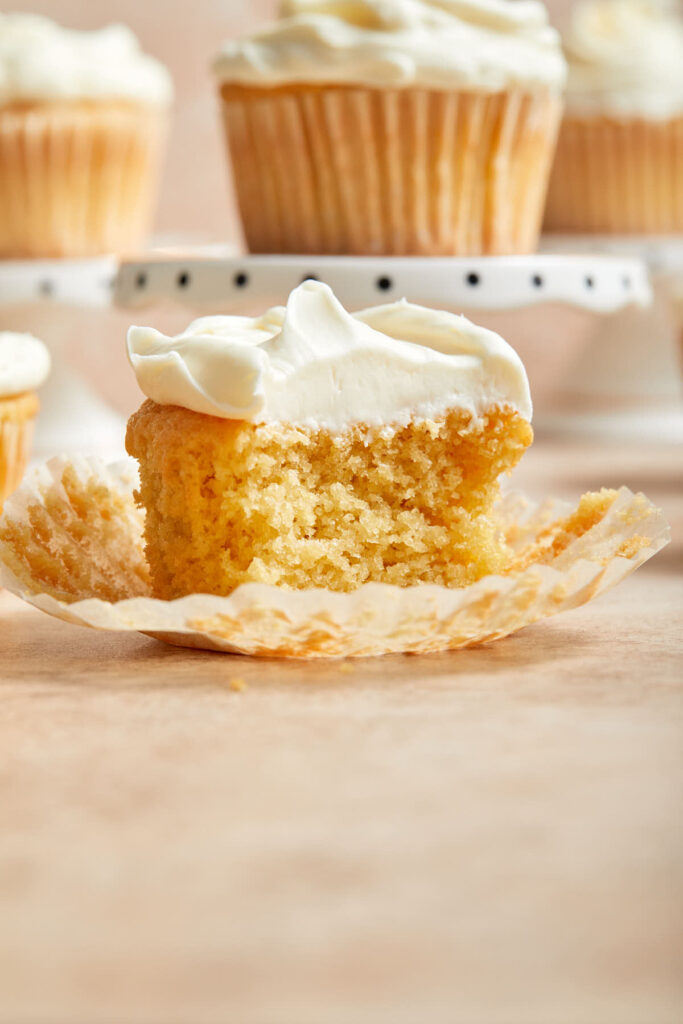 Almond Flour Cupcakes (Vanilla) Crumb Top Baking