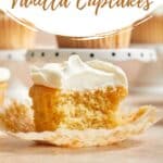 Pinterest image for almond flour vanilla cupcakes.