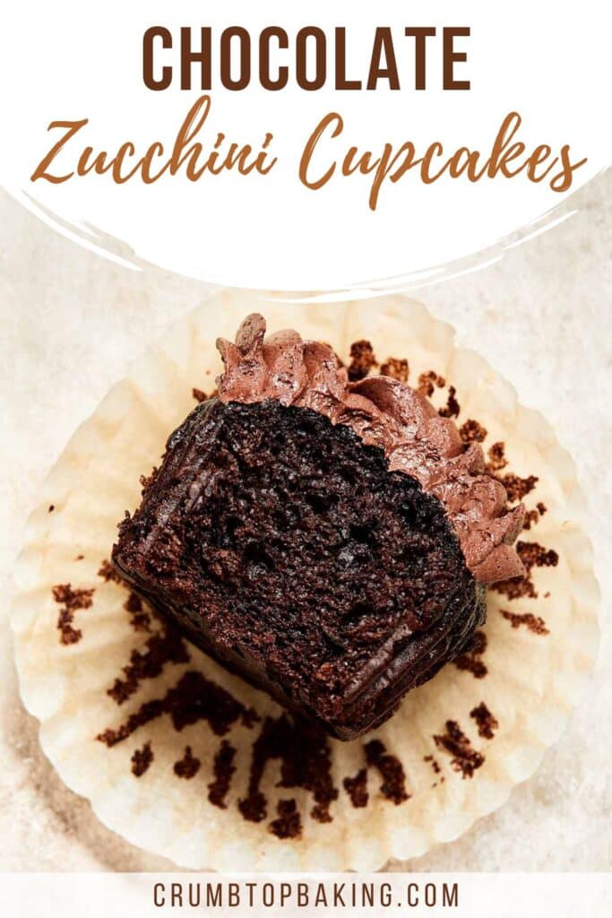 Pinterest image for Chocolate Zucchini Cupcakes.