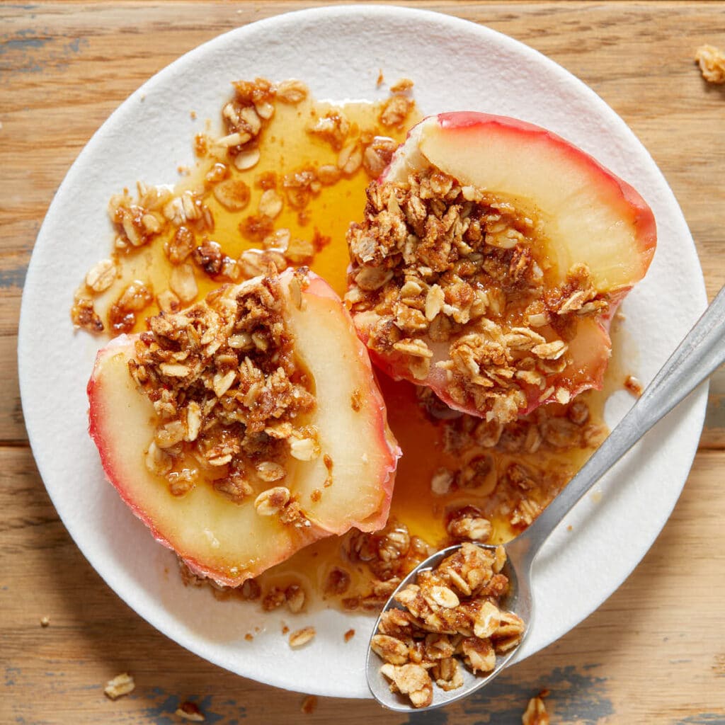 Air Fryer Baked Apples Crumb Top Baking