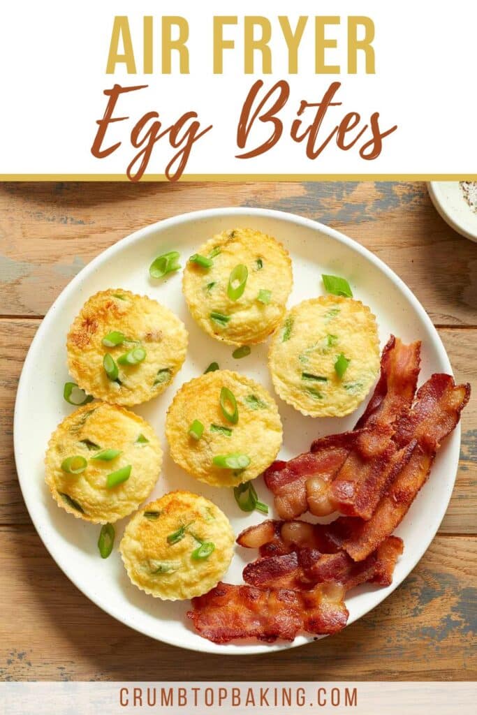 Pinterest image for air fryer egg bites.