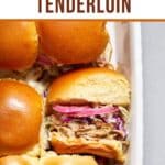 Pinterest image for pulled pork tenderloin.