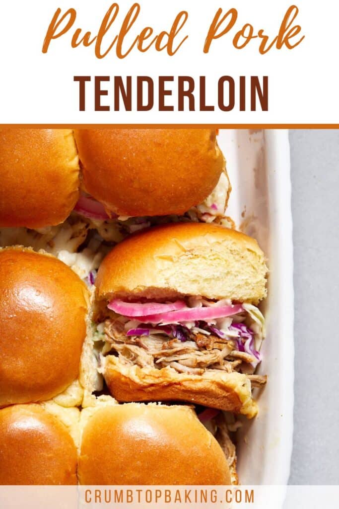 Pinterest image for pulled pork tenderloin.
