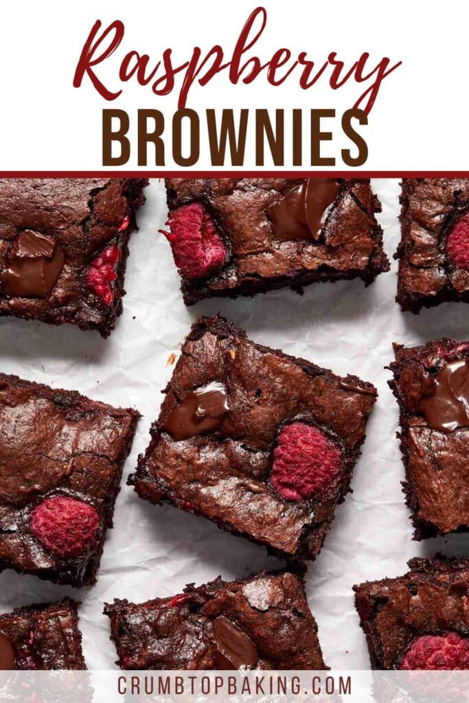 Pinterest image for raspberry brownies.