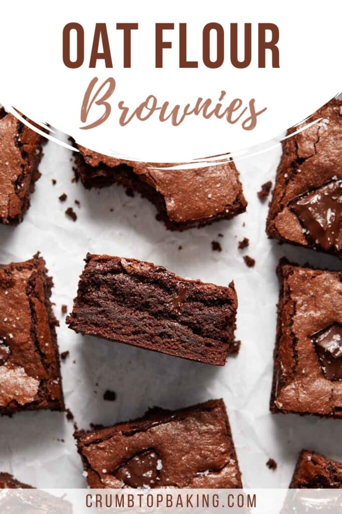 Pinterest image for oat flour brownies.