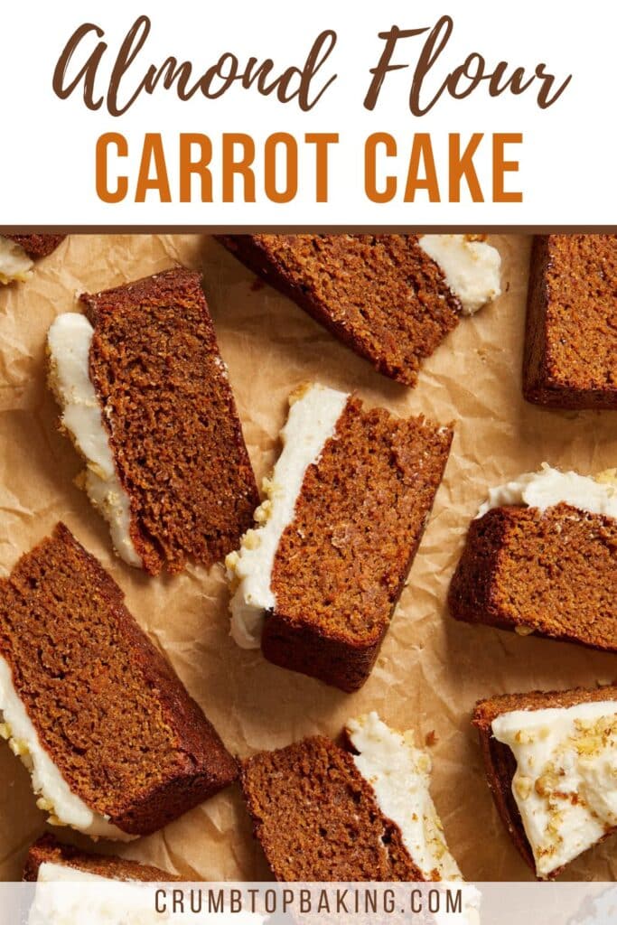 Pinterest image for almond flour carrot cake.