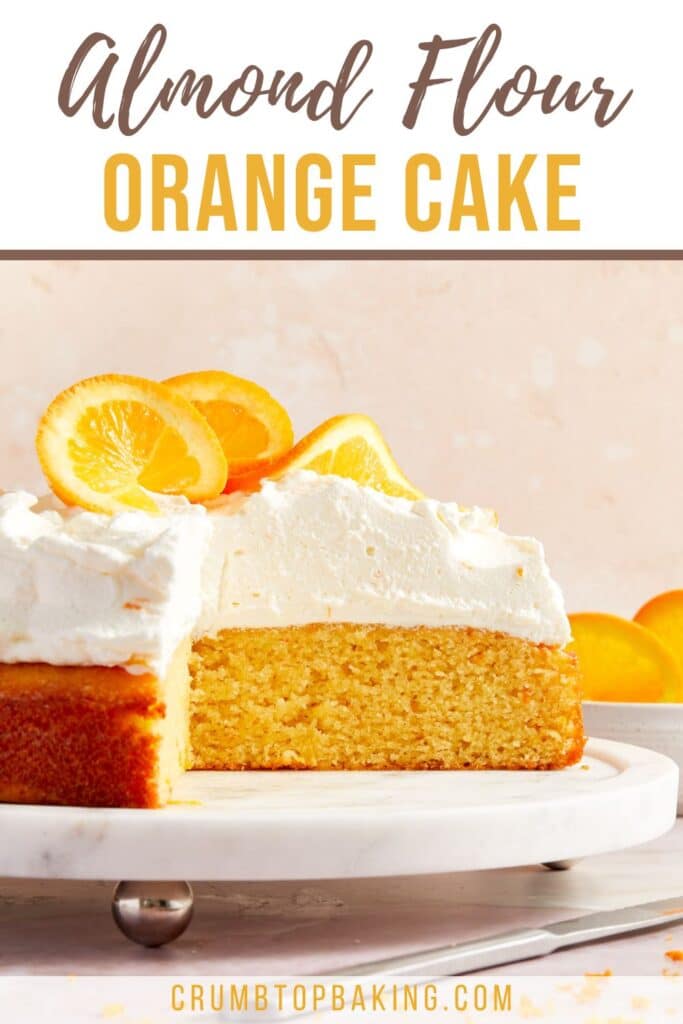 Pinterest image for almond flour orange cake.