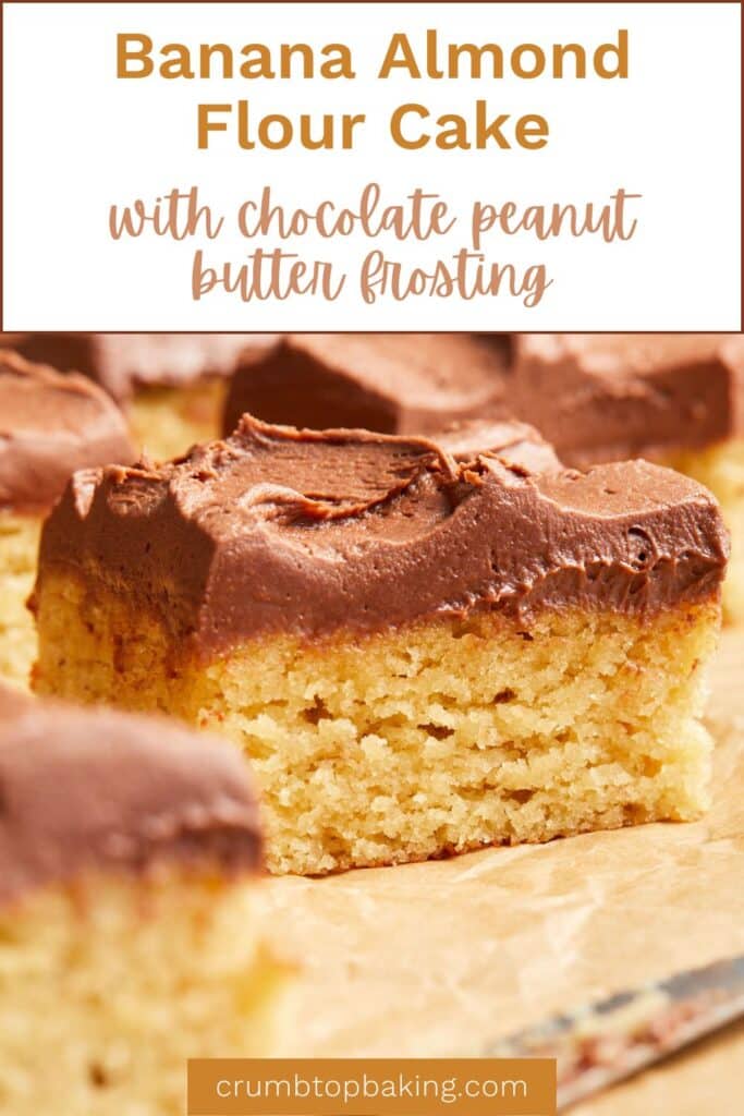 Pinterest image for almond flour banana cake.
