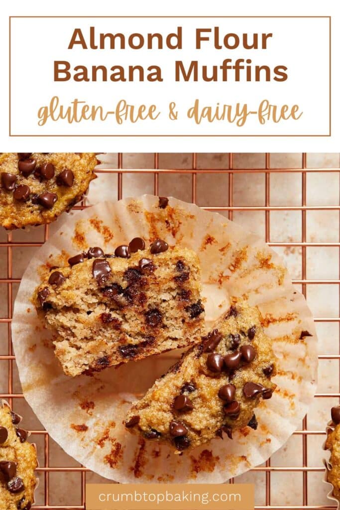 Pinterest image for almond flour banana muffins.