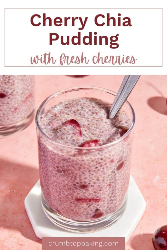 Pinterest image for cherry chia pudding.