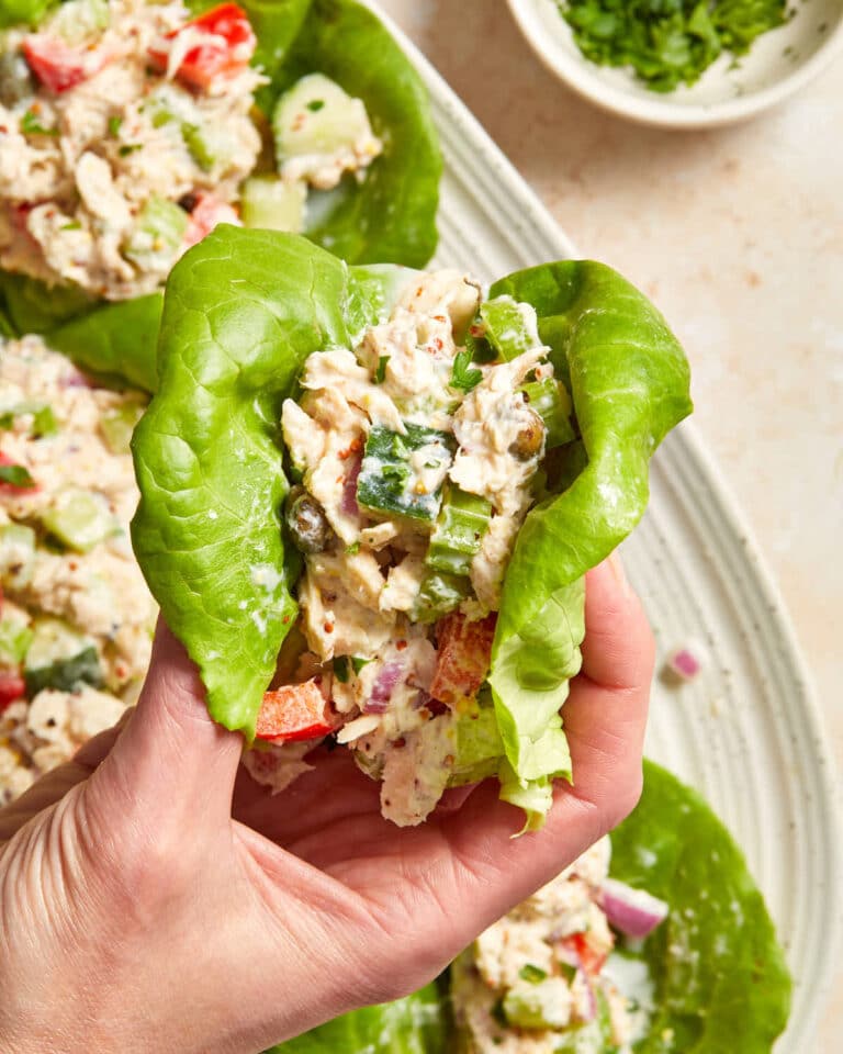 Tuna Lettuce Wraps (No Mayo, No Yogurt) Crumb Top Baking