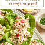 Pinterest image for tuna salad lettuce wraps.