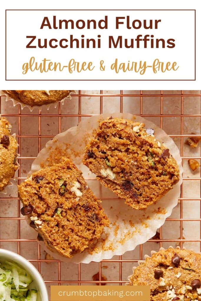 Pinterest image for almond flour zucchini muffins.