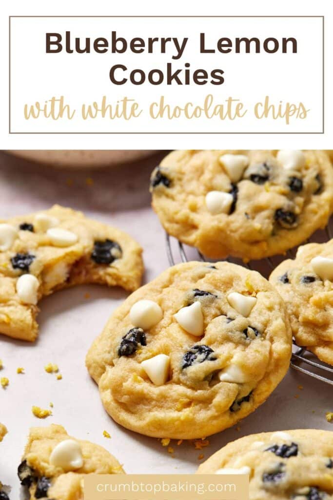 Pinterest image for Blueberry Lemon Cookies.