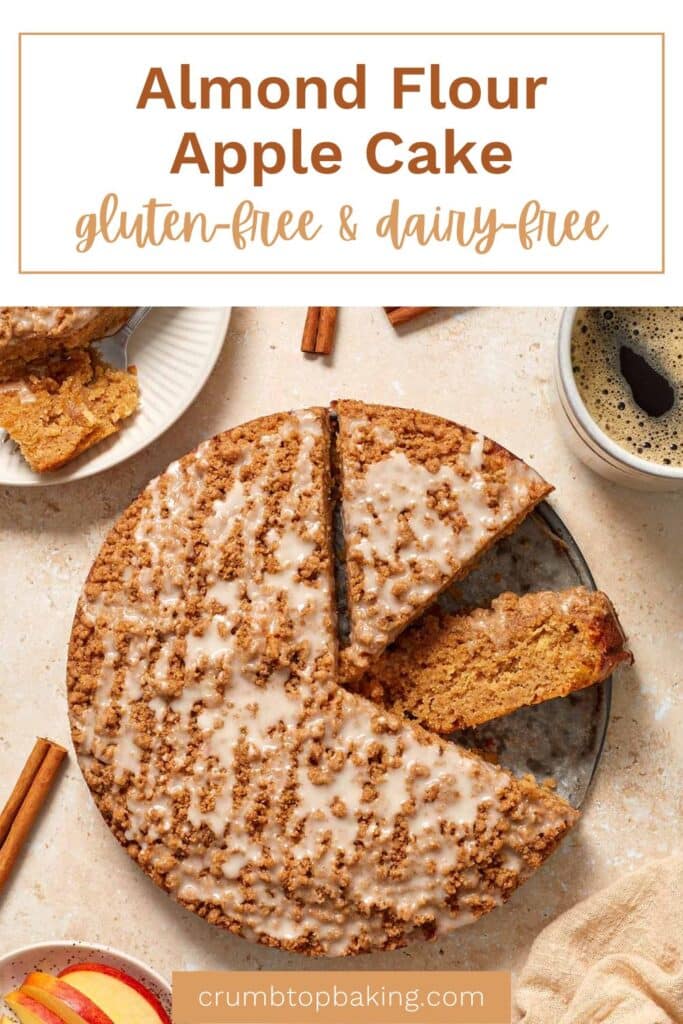 Pinterest image for almond flour apple cake.