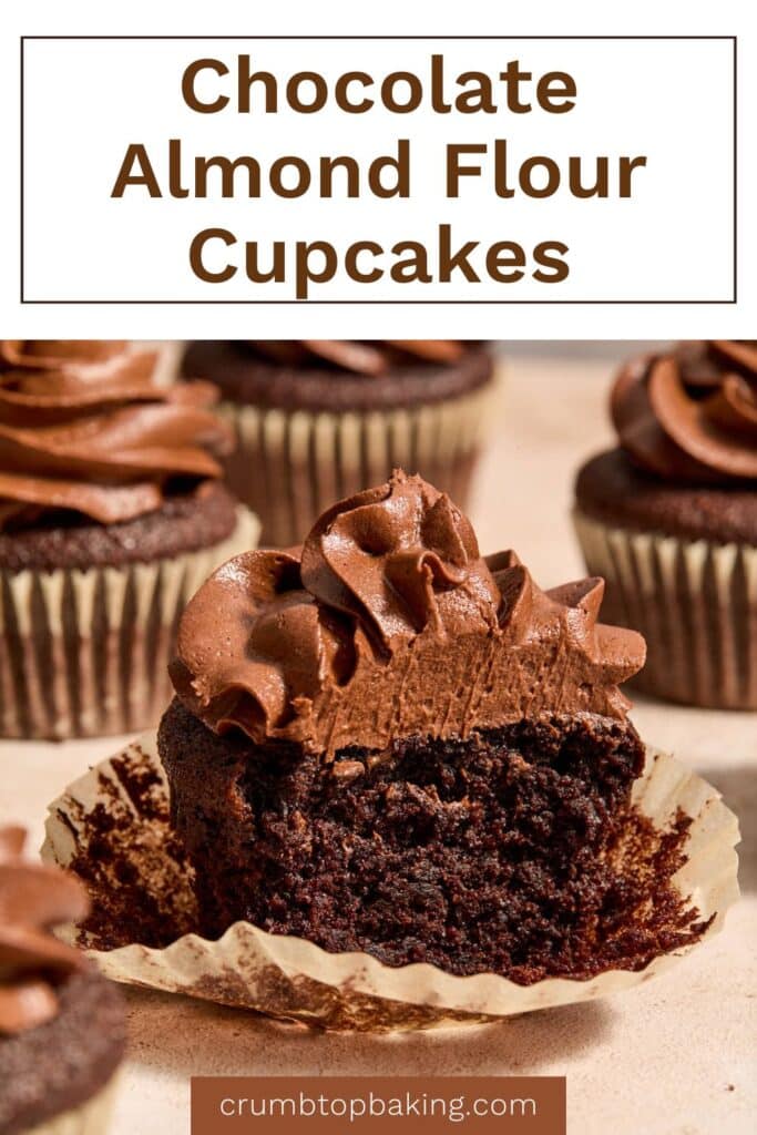 Chocolate Almond Flour Cupcakes Pinterest image.