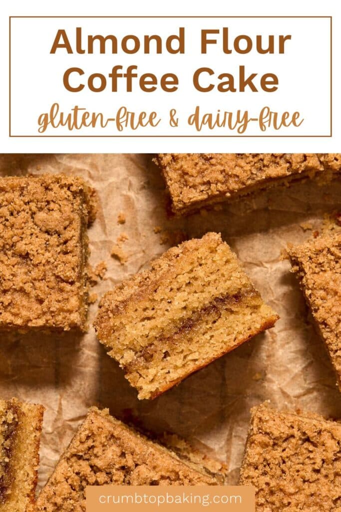 Pinterest image for almond flour coffee cake.