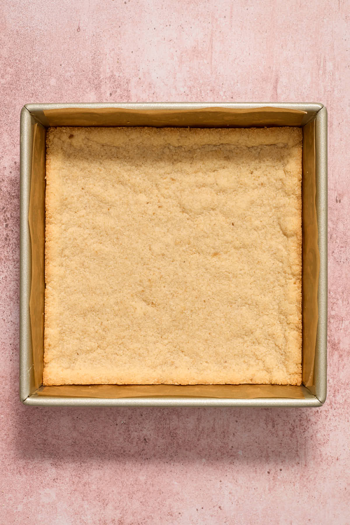 Crust baked in the pan.