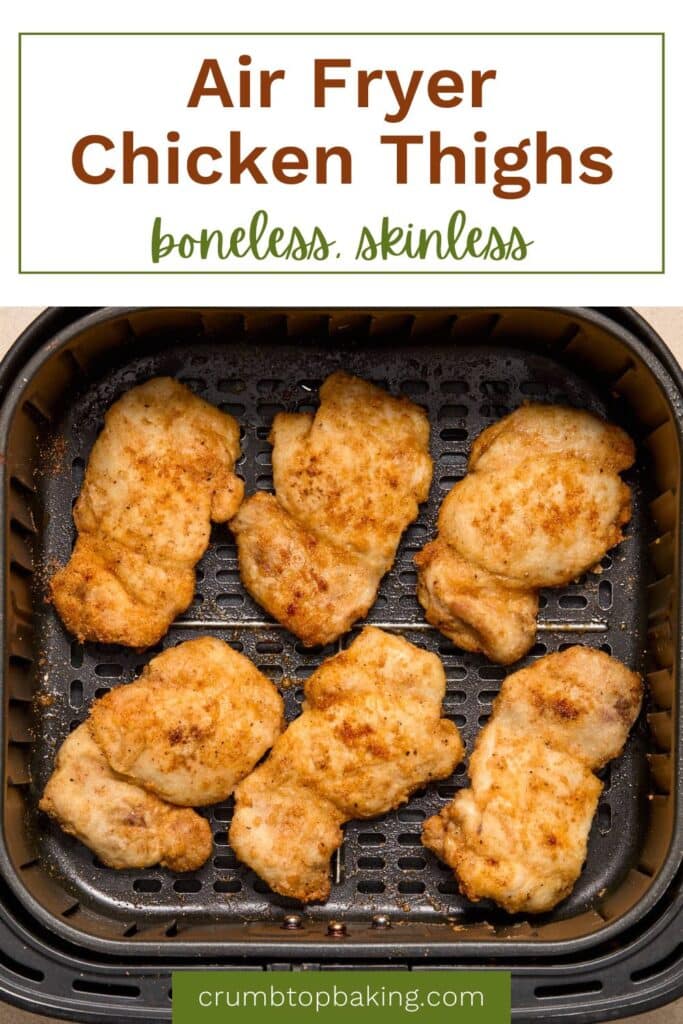 Short pin for air fryer boneless skinless chicken thighs.