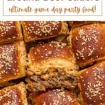 Pinterest image for air fryer ground beef sliders.