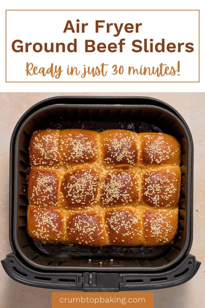 Short pin for ground beef sliders in the air fryer.