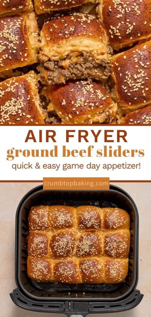 Long pin for air fryer ground beef sliders.