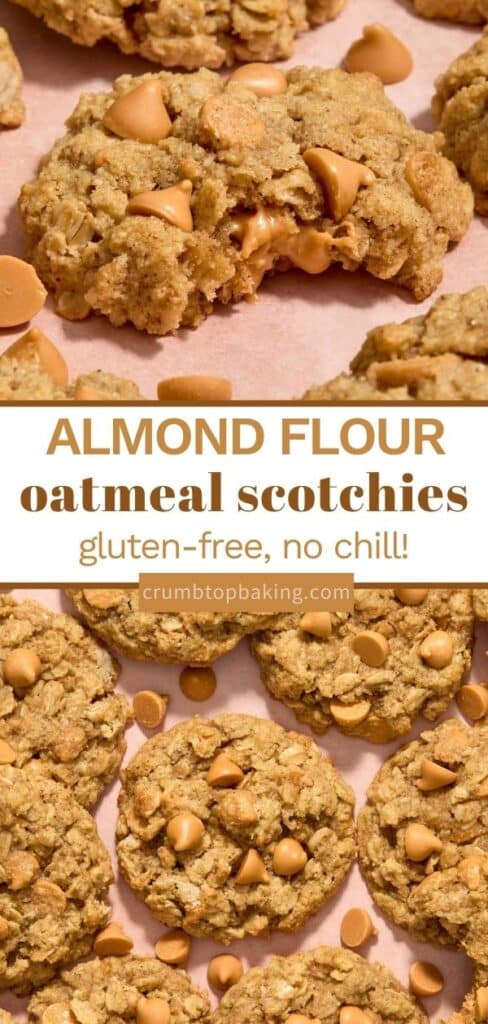 Long pin for almond flour oatmeal butterscotch cookies.