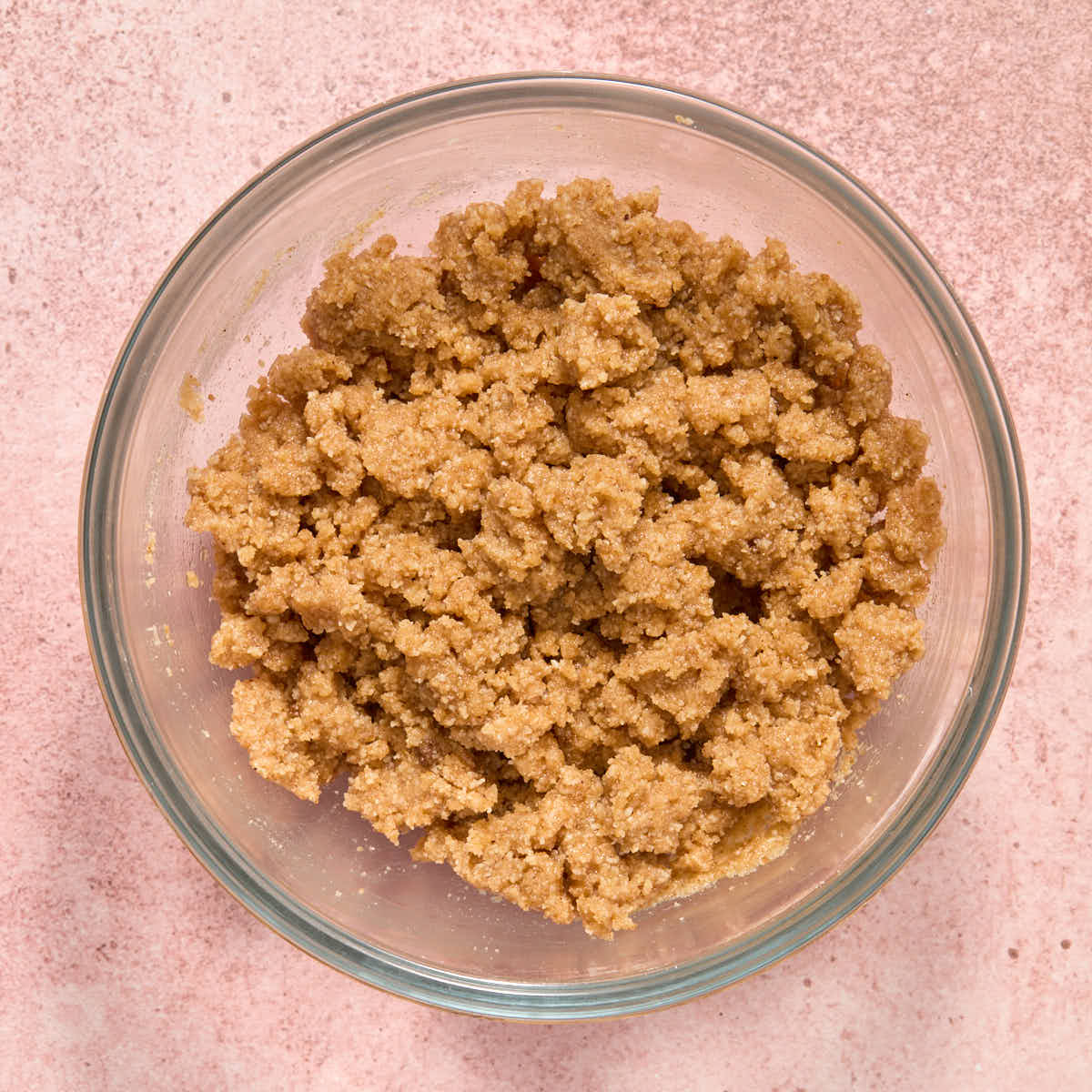 Streusel topping mixed together in a small bowl.