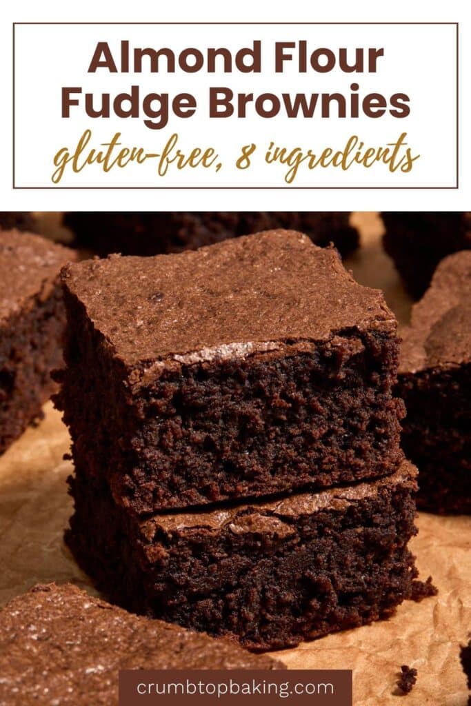 Pinterest image for almond flour brownies - short pin with 1 image.